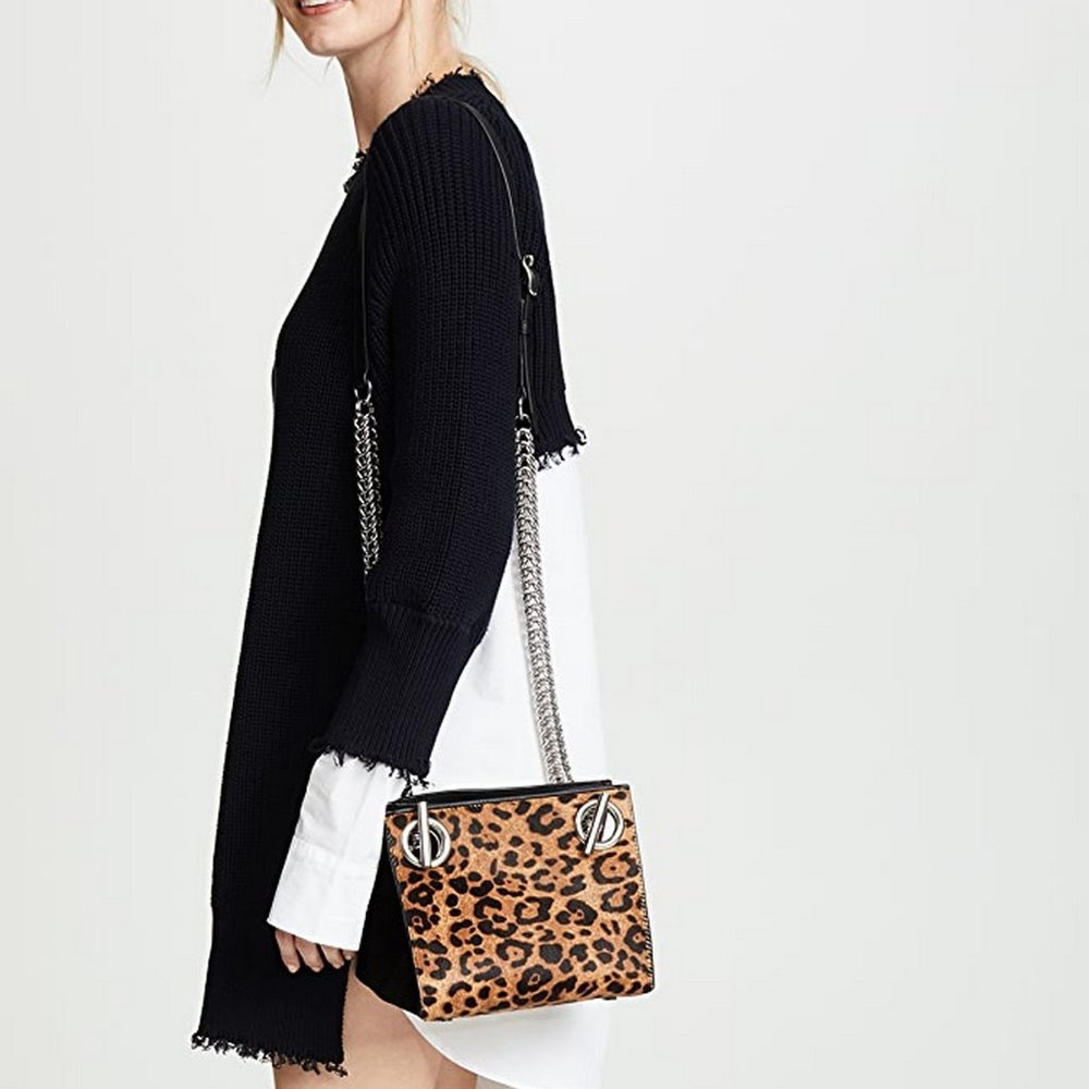 NEW Alexander Wang Shopper Tote Shoulder Bag, Calfskin Leopard Print